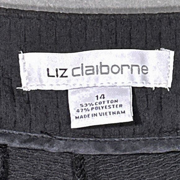 Liz Claiborne‎ Black Capris Pants Texture Size 14 - Picture 12 of 16